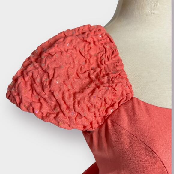 Vintage 80s Eve of Milady Coral‎ formal Dress - Picture 3 of 6